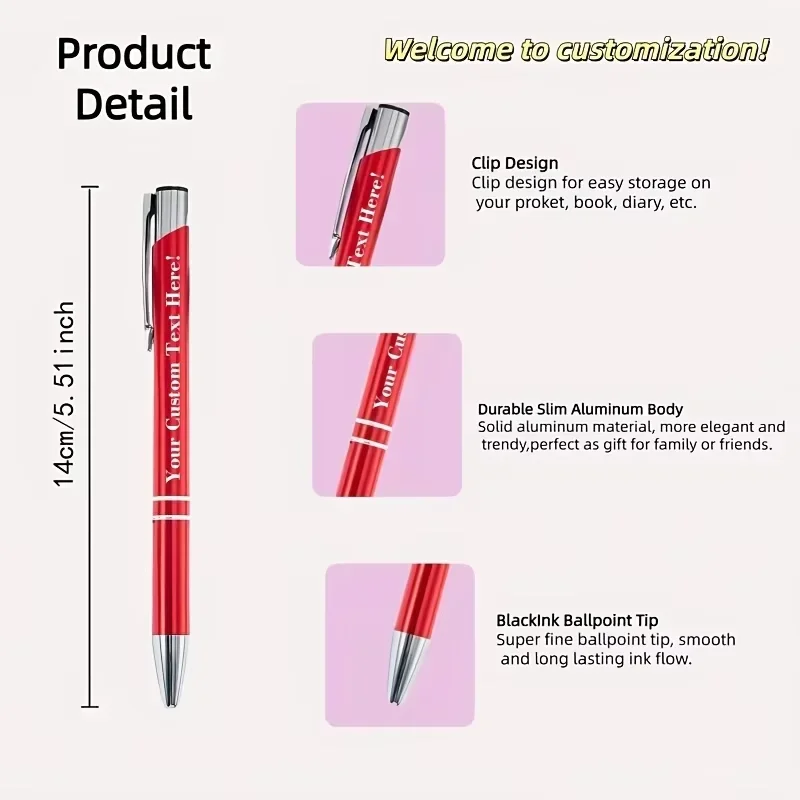 24PCS Customizable Metal Ballpoint Pens Set Smooth Writing for Office School Corporate Business Best Stationery Gifts