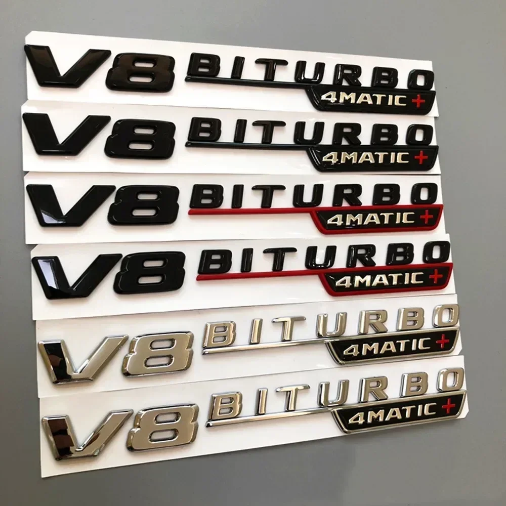 حار 2 قطعة تنفيس الحاجز تقليم شعار شفرة شعار V8 BITURBO 4MATIC + لمرسيدس بنز AMG V8 C200 C300 E300 E400 W213 سيارة الجانب S