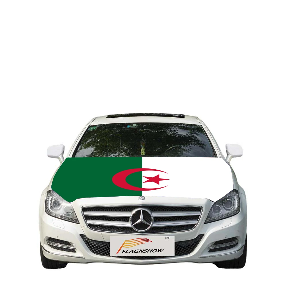 Directly Delivery 2 Pcs Free Size Four-way stretch fabric Algeria Flags Car Mirror Cover