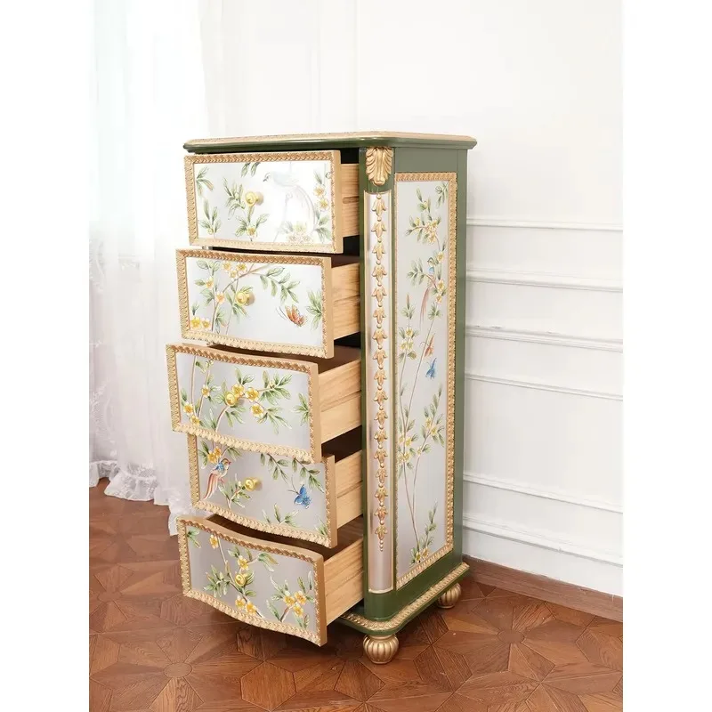 Solid wood high-end locker with 5 + drawers for living rooms, bedrooms, dining rooms, apartments and hotels - American