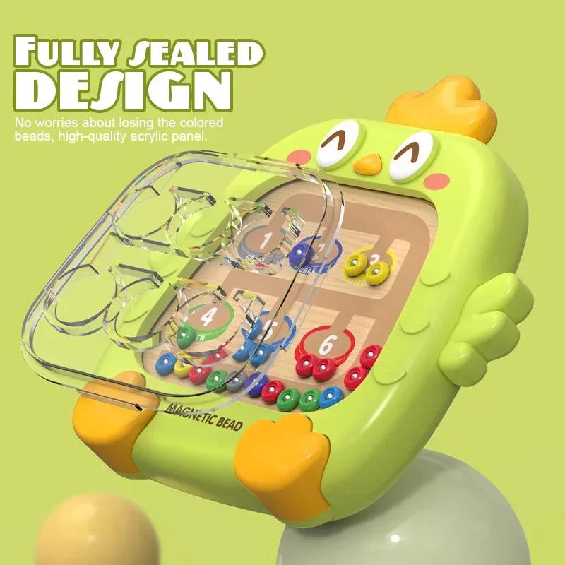 Montessori Numero di ordinamento dei colori magnetici Labirinto Board Pen Giochi di perline in movimento Abilità motorie fini Giocattoli educativi per bambini Ragazzi Ragazze