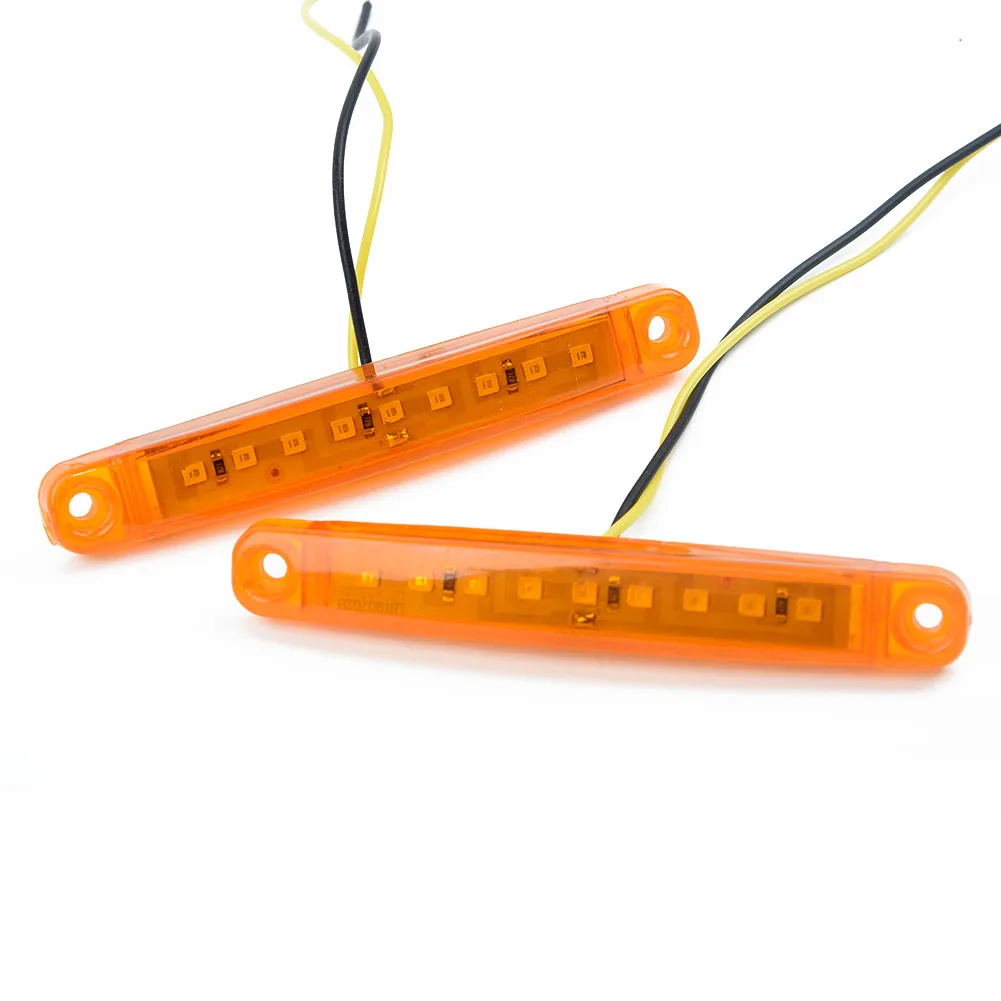 

Комплект задних габаритных фонарей для автомобиля, 24В, 9 светодиодов, из АБС-пластика, янтарный, DC 24В, сменный, боковой, указатель поворота, водонепроницаемый