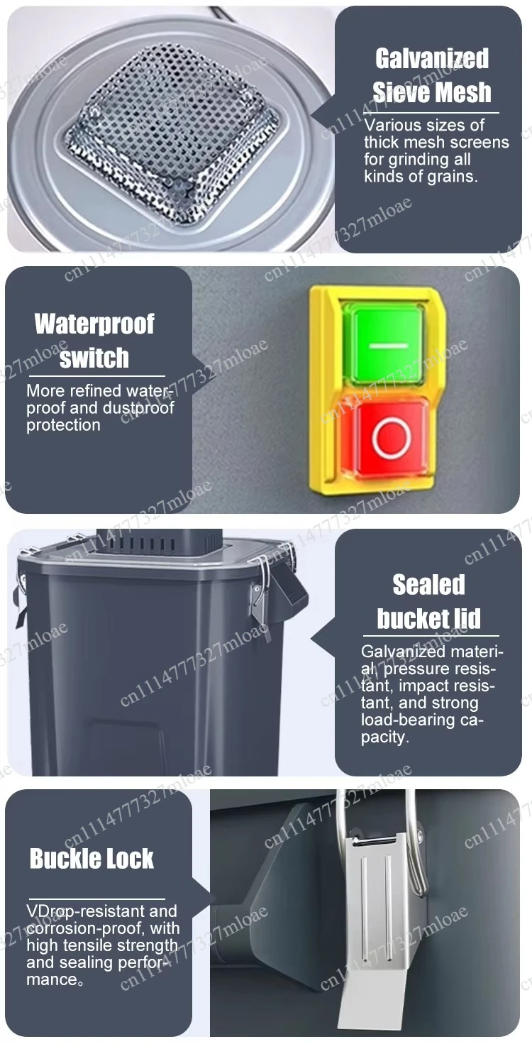 Household 300kg/h capacity animal feed fully automatic electric high-productivity grain grinder feed grinder