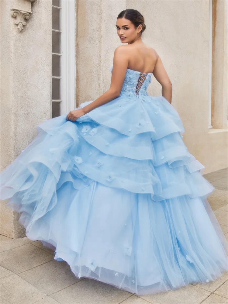 Robe de Rhélégante en cascade sans bretelles, robe de Rhformelle, longueur au sol, fermeture à glissière au dos, train de cour, tulle avec dentelle