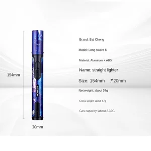 ولاعة معدنية صادقة مقاومة للرياح قابلة لإعادة الشحن ، شعلة قلم ، شعلة بوتان ، مطبخ ، شواء ، شمعة ، تخييم ، أداة رجالية ، لهب نفاث أفضل 8 ولاعات مبيعات رخيصة - No7