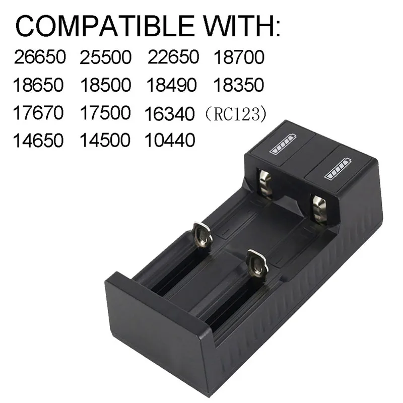30PCS 18650 26650 14500 PD Li-ion Battery 2-Slot USB Charger 4.2V 3.7V Flashlight Rechargeable Batteries