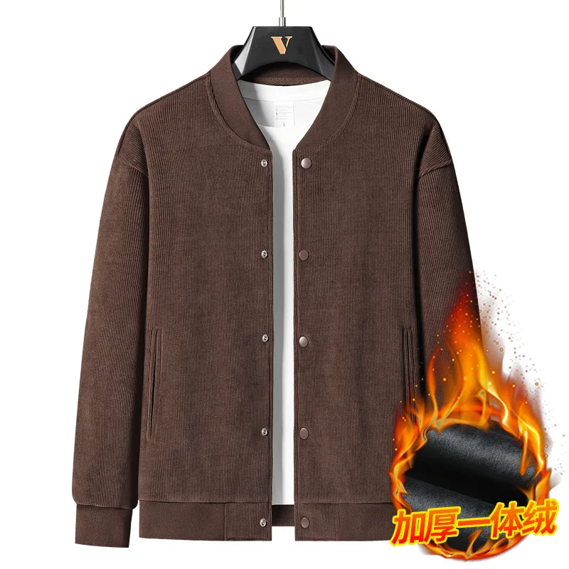 

Plus Size 8XL Heavy Corduroy Fleece Lined Men's Winter Jacket, American Style Bomber Jackets Man, Autumn Winter Man Coats