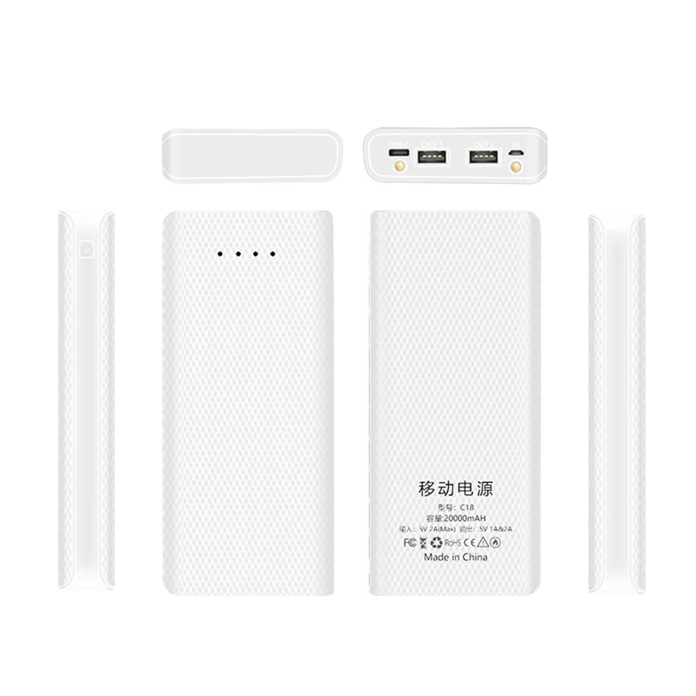 8×18650 DIY odpinane Powerbanks Shell Quick Charge 20000mAh Power Bank Case do smartfonów ładowanie pudełek do przechowywania baterii