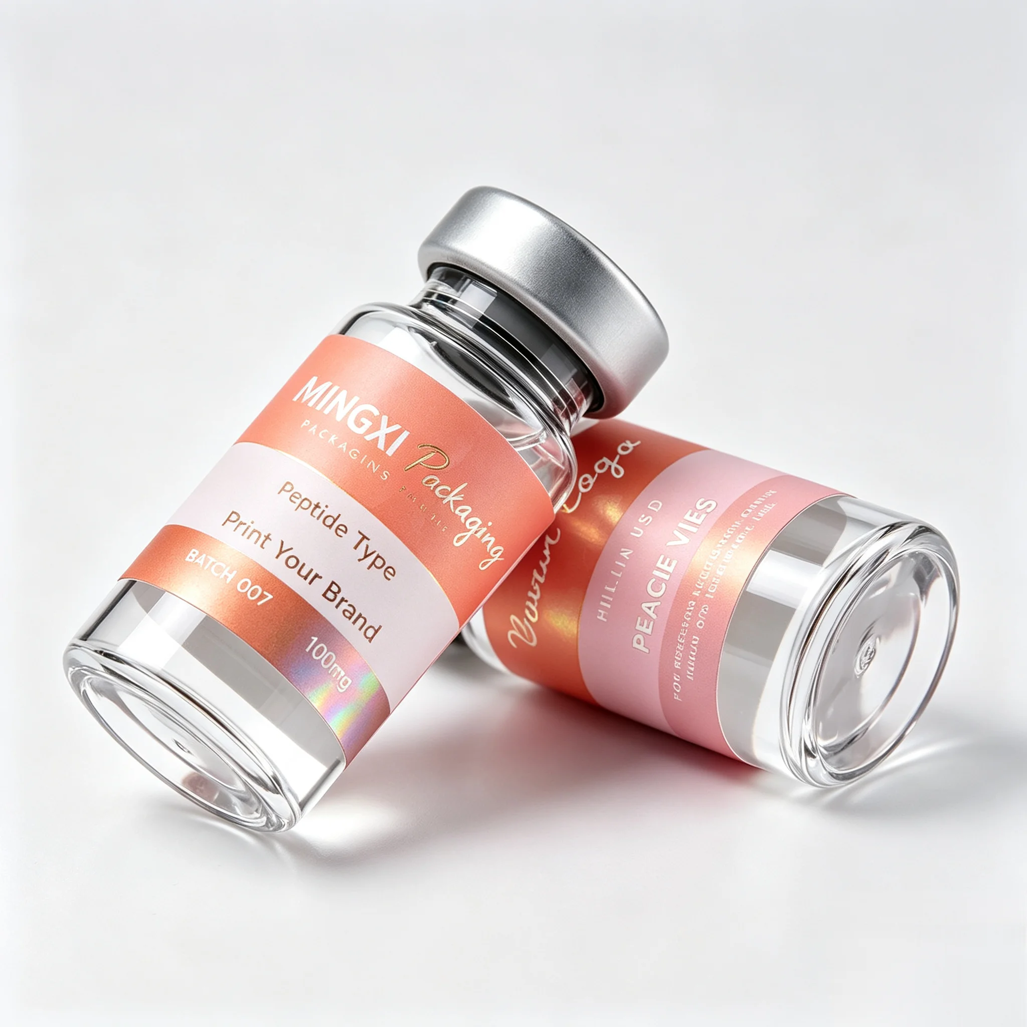 Custom Self‑Adhesive Vinyl Labels Low‑Temp Resistant Peptide Vial Stickers For 2ml 5ml Scientific Laboratory Research Bottles