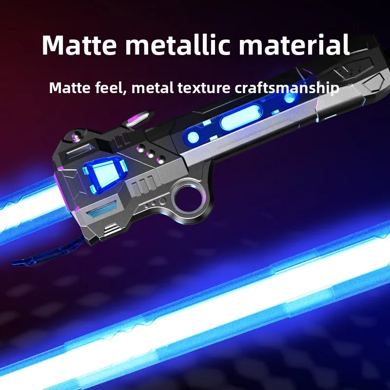 어린이 다채로운 빛나는 칼 장난감 텔레스코픽 음악 레이저 칼 2-in-1 회전 감압 장난감 라이트 칼 어린이 성인 장난감