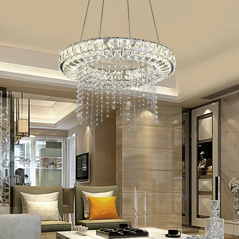 Dimmable Led Chandeliers Modern Crystal Smart Lighting For Dining Room Kitchen Living Room Lamp Chandelier Lustre Industriel