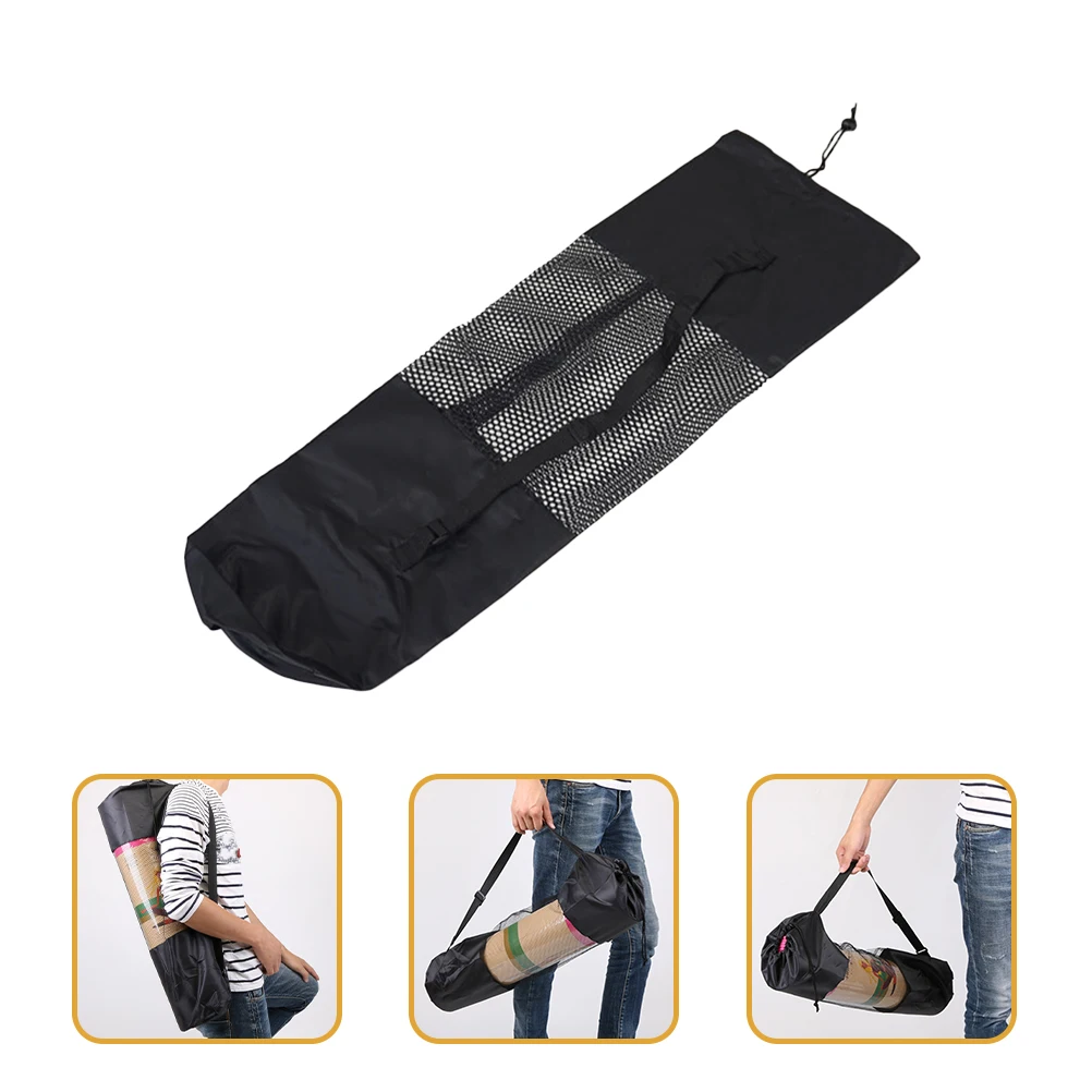 

2 Pcs Yoga Mat Mesh Bag Gear Carrier Large Holder Tote Small Workout Black Exercise Storage for Miss