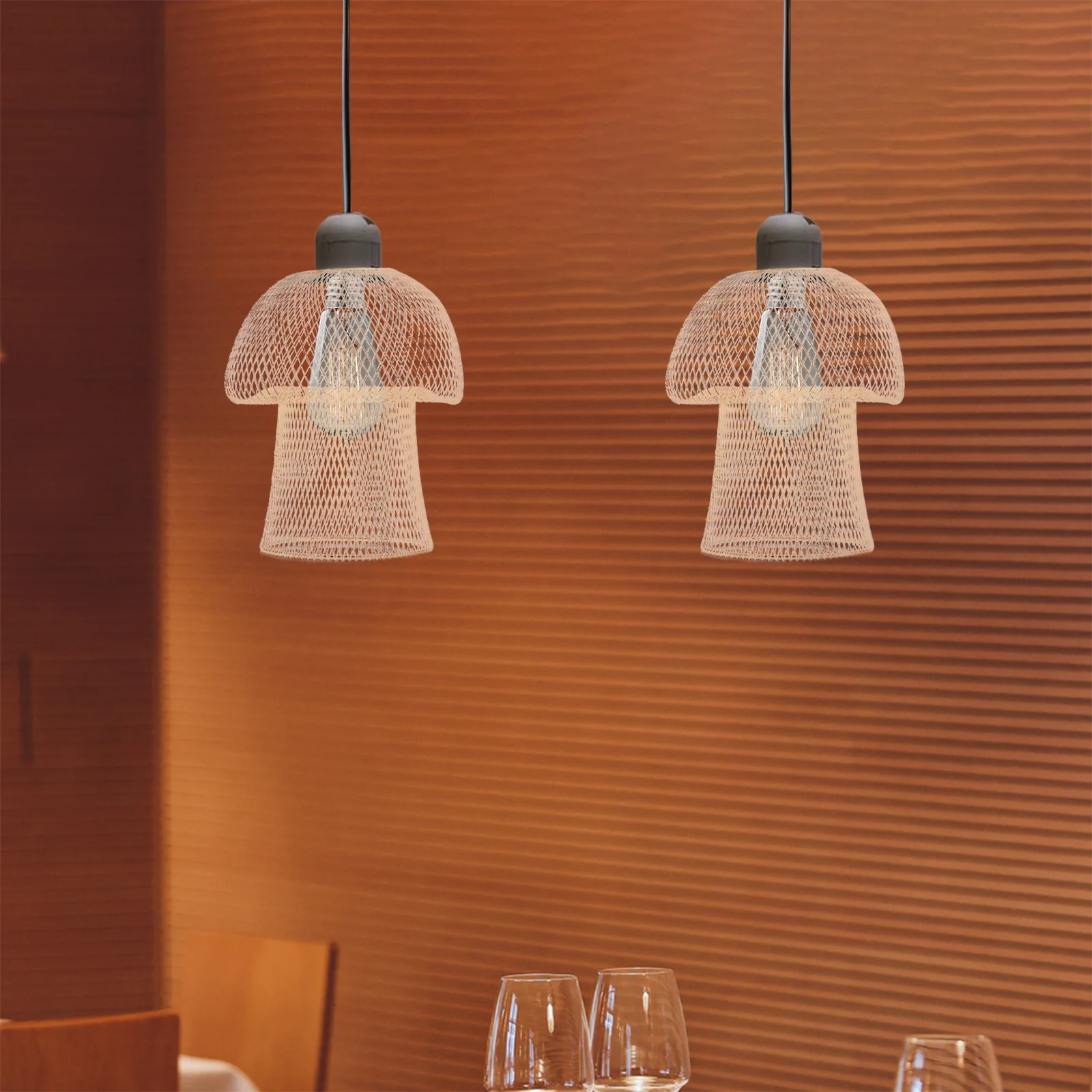 

Lamp Shade Mushroom Shape Metal Hanging Light Cover For Pendant Lamp Bedroom Living Room Chandelier Shade Replacement