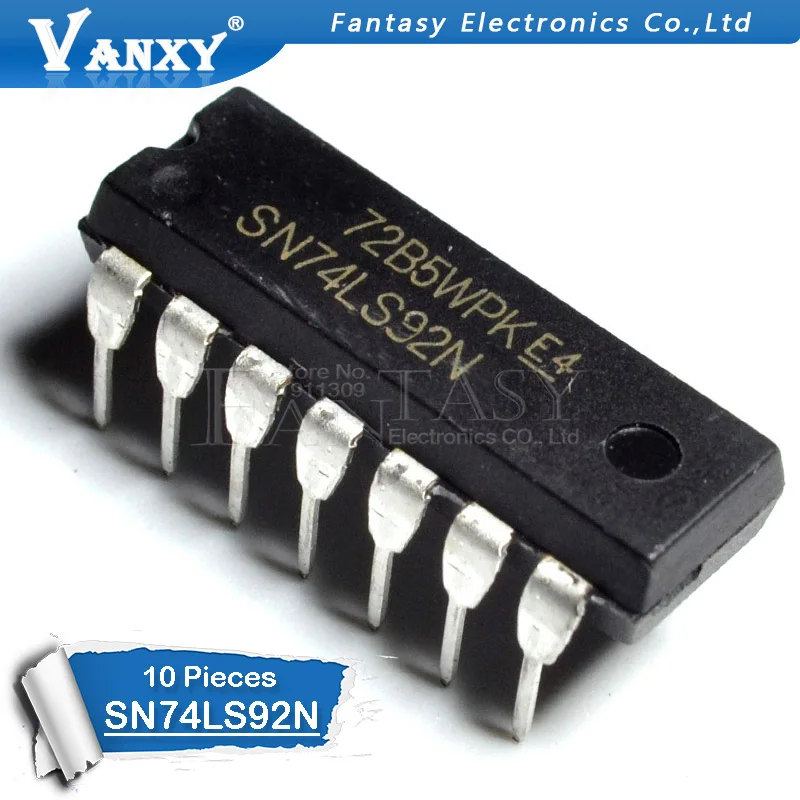 10PCS HD74LS92P DIP14 HD74LS92 DIP SN74LS92N 74LS92 SN74LS92 DIP-14 new and original IC