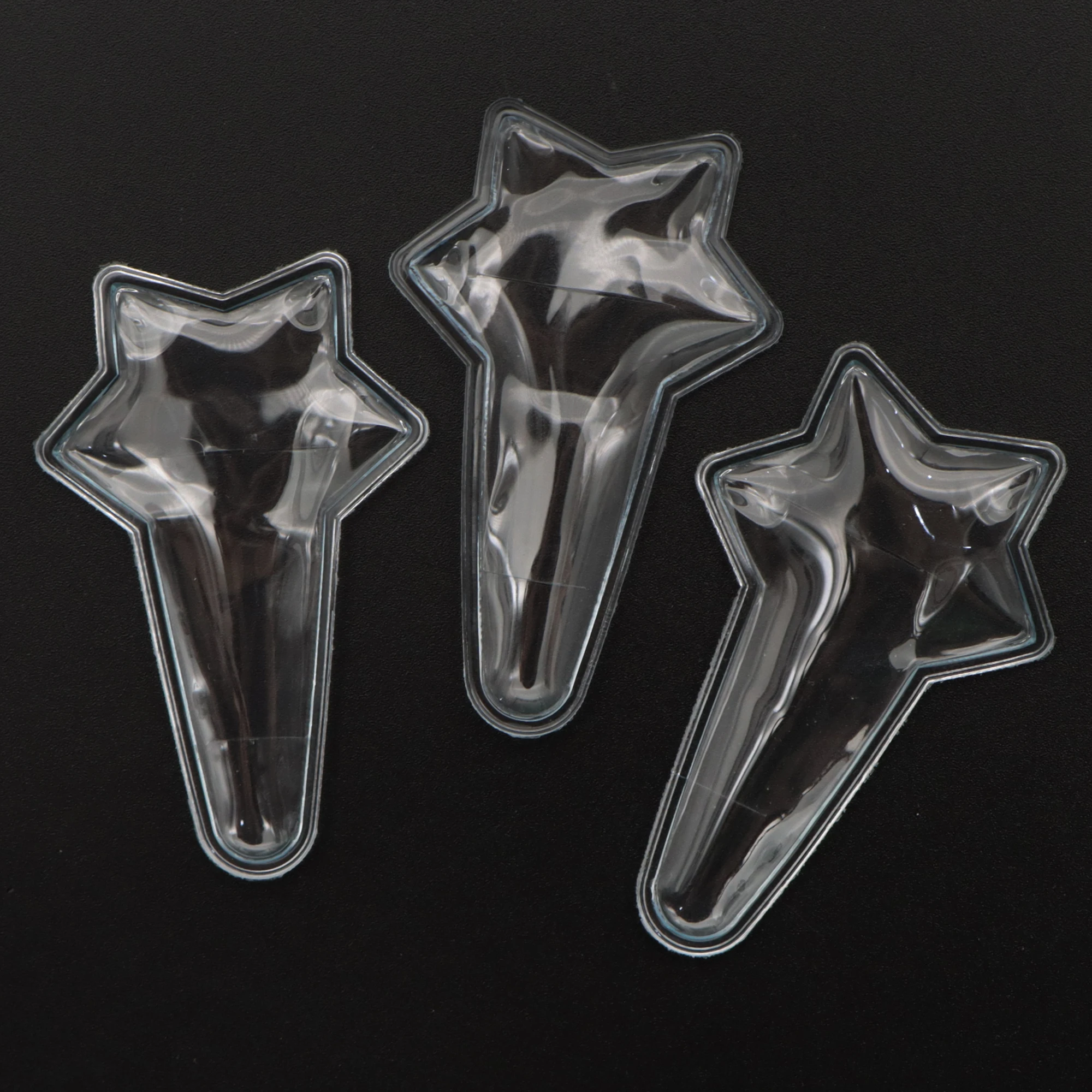 Heart Star Shape Transparent Filling Empty Pocket Hair Clip Cover Jewelry Accessories DIY Handmade Crafts 10pcs,10Yc24686