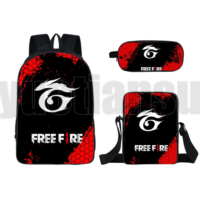 3D Game Free Fire Garena Backpack Men Zipper Rucksacks Notebook Shoulder Bag Schoolbag Pencil Case Women High Quality Travelbag