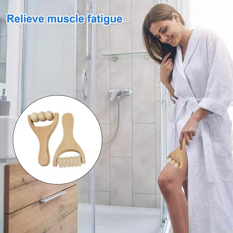 Rolo de madeira massageador terapia corpo massageador rosto ombro pescoço mão empurrar rolamento massageador corpo calmante relaxante massagem ferramentas