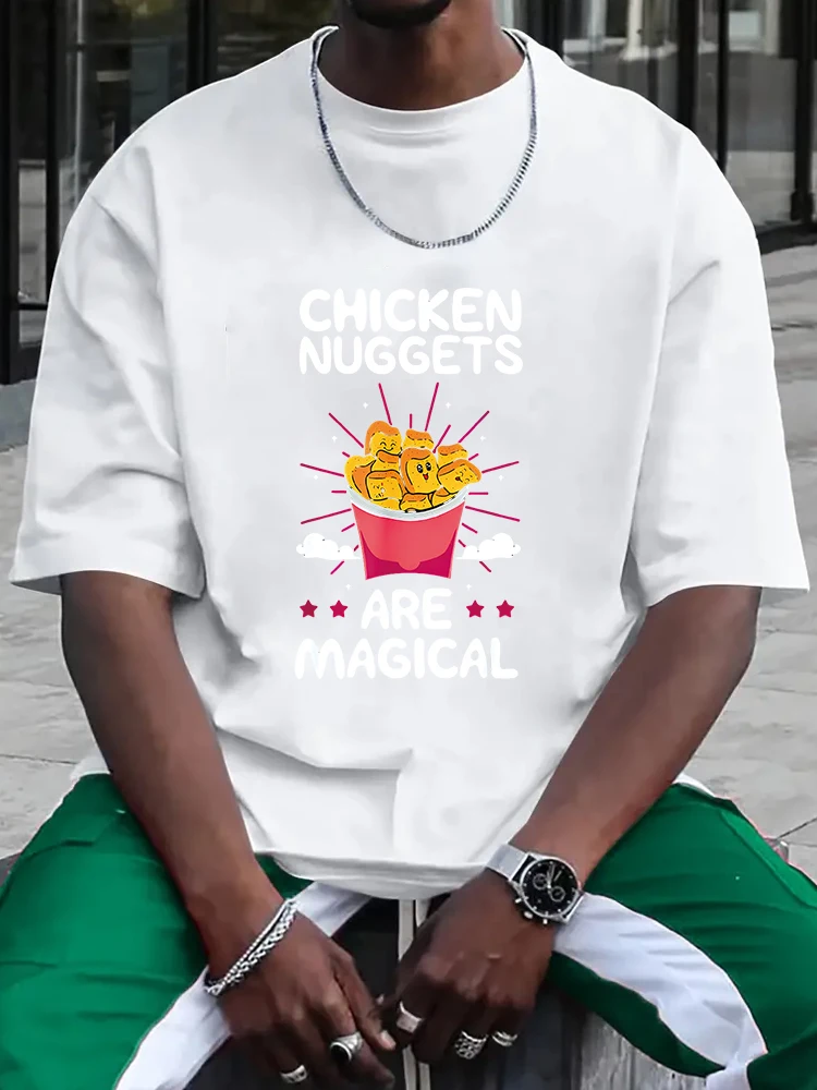 Chicken Nuggets Fans Nuggies Nug Eaters Lovers Men's T-shirt Short Sleeve Tees Loose Tee Tops T-shirt Man Tops New Men T shirt