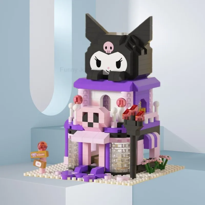 Kurome Cinnamoroll Hello Kitty Stitch Block Character Geassembleerd model Mickey Mouse Bouwstenen Poppen Speelgoed Kinderen Cadeau - afbeelding 1