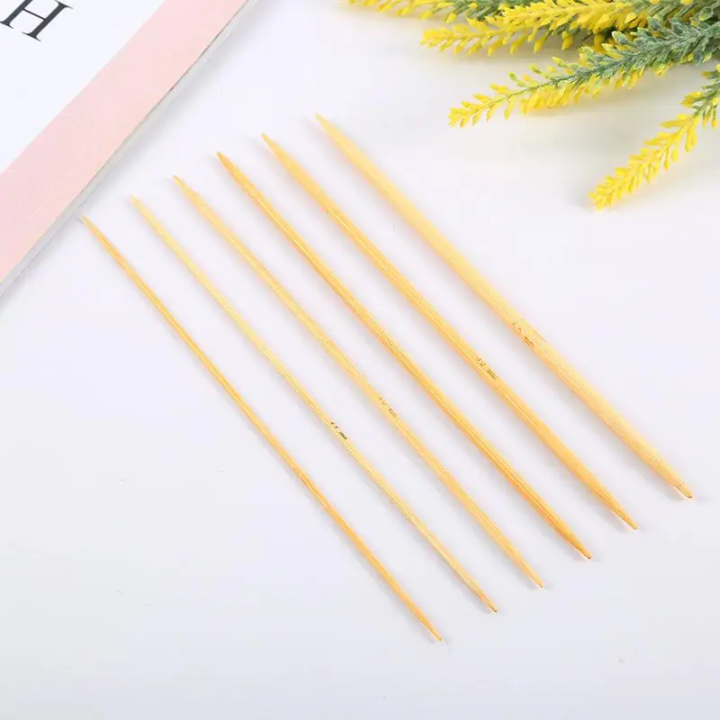 5Pcs 20cm Bamboo Knitting Needles Double Pointed Crochet Hook DIY Hand Sewing Sweater Hat Scarf Socks Weave Knitting Tools