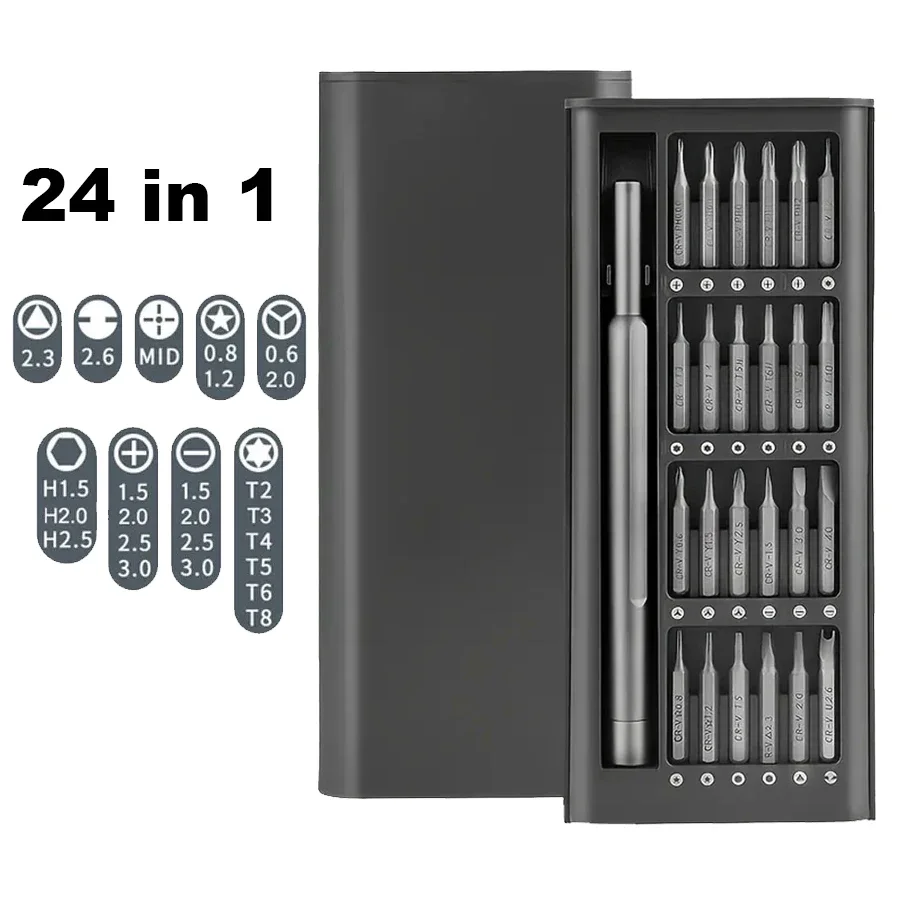 24 IN 1 Multifunctional Precision Screwdriver Set Mobile Phone Tablet Disassembly Maintenance Tool PC Computer Phone Repair