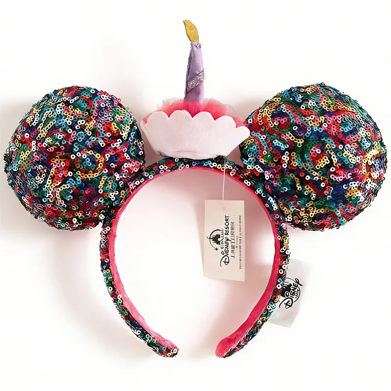 Disney Princess Headband Mickey Ear Rapunzel Sequin Bow Hair Hoop Birthday Gift Girl Accessories Halloween Gift Christmas Jack image 3