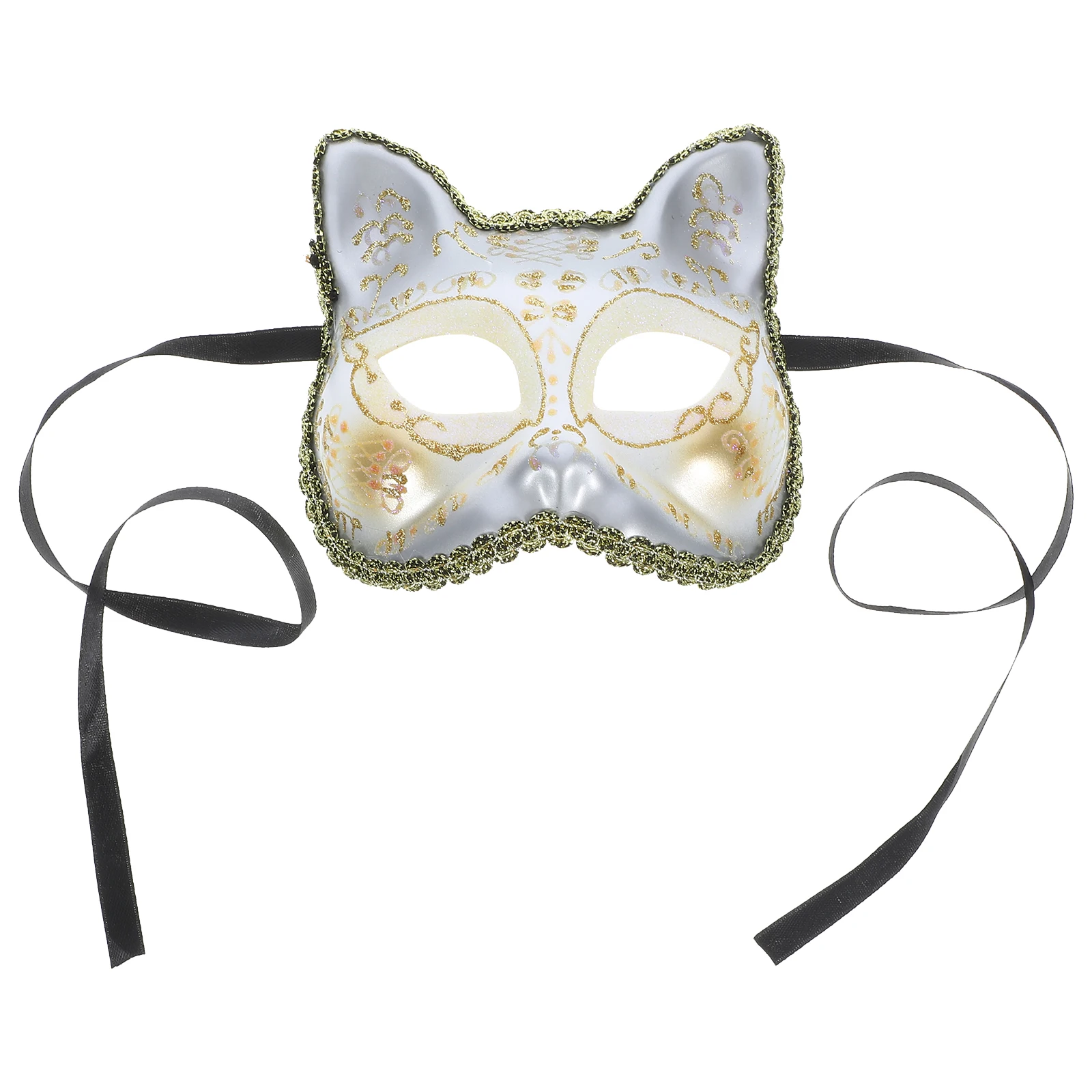 

Children Half Face Cat Mask Blue Party Accessories Reusable Masquerade Masks Halloween Costume Plastic Decorative Props DIY