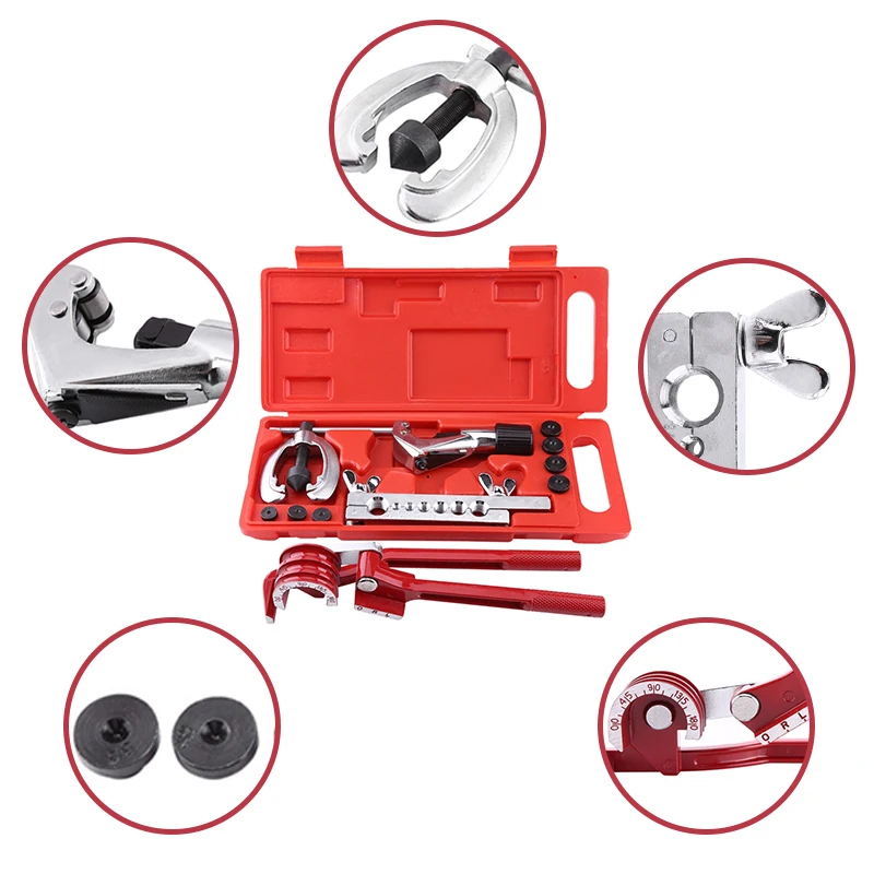 Multi-Functional 7-Hole Copper Tube Flanging & Bending Tool Set Refrigeration Maintenance Copper Pipe Forming Processing Kit