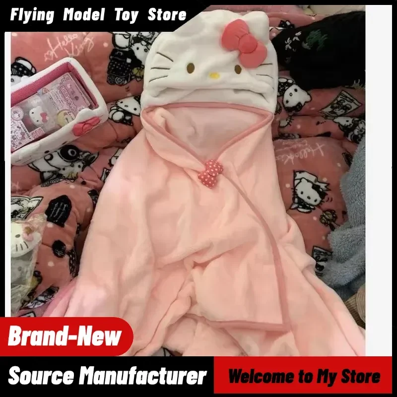 Manta con Capucha Hellokitty para Aire Acondicionado, Linda Capa para Dormitorios Estudiantiles, Oficina, Hogar y Artículos de Decoración para el Hogar