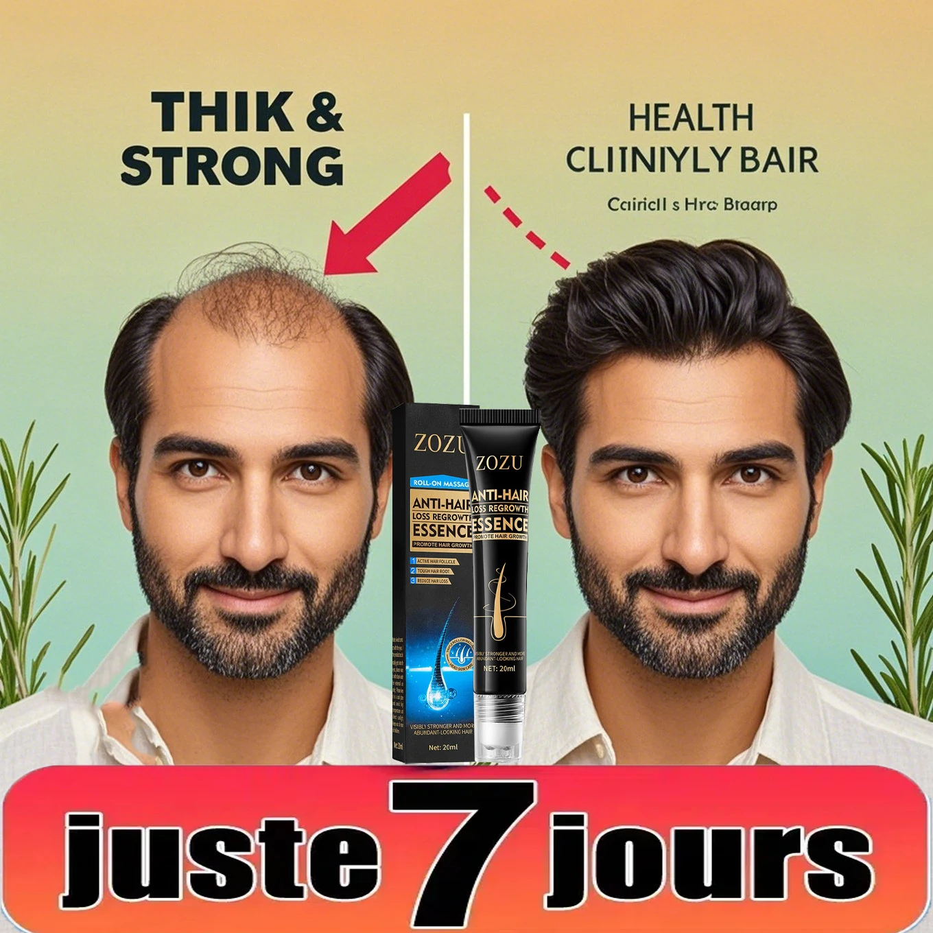 Hair Growth Essential Loss Regrowth Treatment Strengthens Hair Nourishes Scalp Light Weight Non Greasy Improve Scalp Circulation