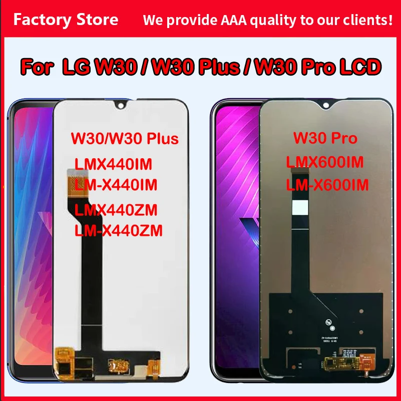 

Original LCD For LG W30 W30 Plus W30 Pro Screen Replacement kit LMX600IM LMX440IM display glass digitizer Touch Screen Assembly