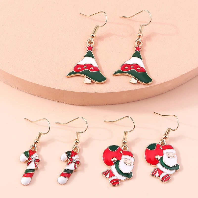 Modische Weihnachts-Ohrringe für Damen, Weihnachtsbaum-Hängeohrringe, Mädchen-Neujahrsfest-Schmuck, Geschenke – Detail 18