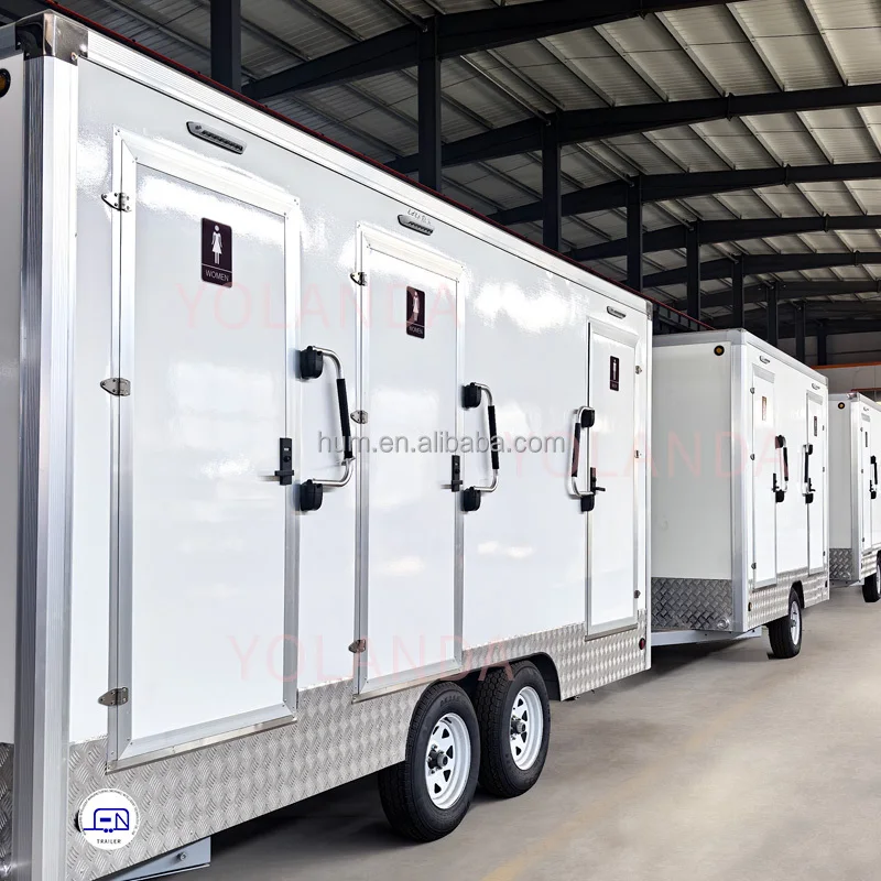 Outdoor Luxury Camping Event Rental Portable Toilets Potty Mobile Toilet and Washing Shower Room Trailer with Airconditioner
