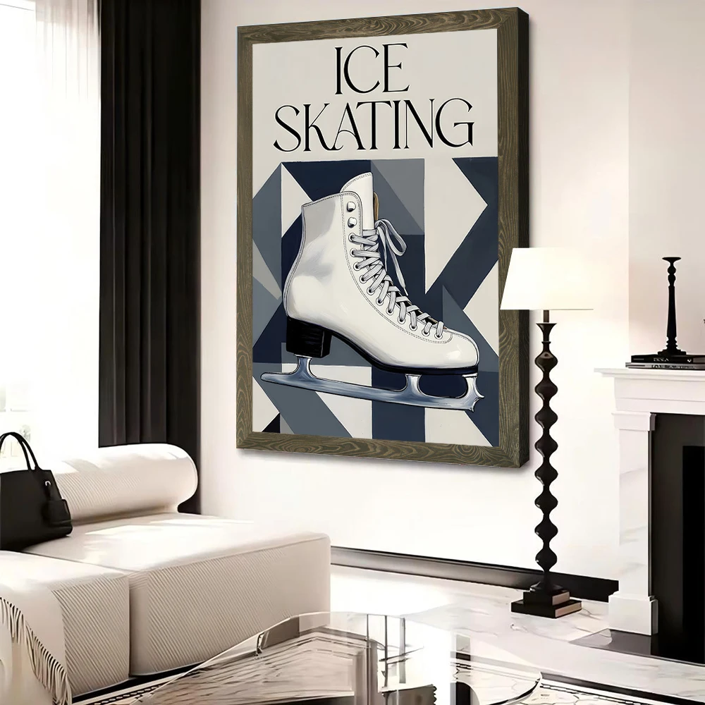 Ice Skating Printed Canvas Poster Custom Pictures Wall Art Canvas Painting for Bathroom Decor Living Room Decorative Paintings view 4