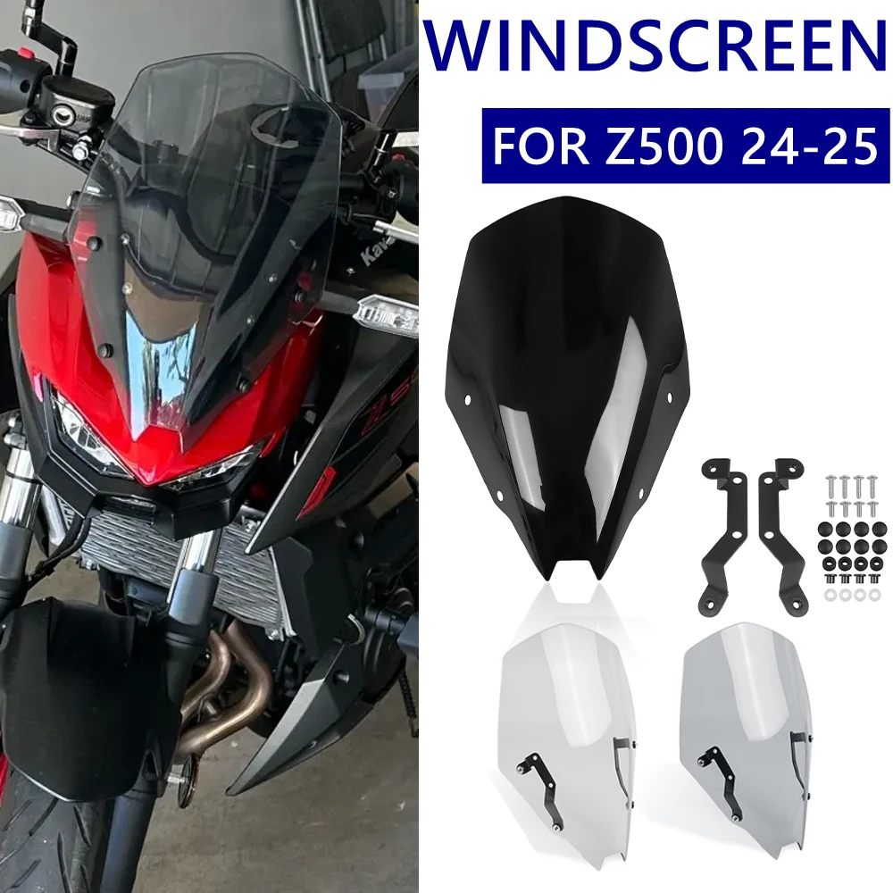 Z500 Motorcycle Sports Touring Windscreen Windshield For KAWASAKI Z 500 2024-2026 Visor Wind Screen Shield Deflector Accessories
