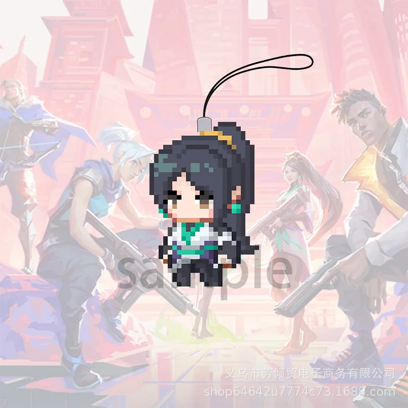 Valorant Acrylic Keychain Jett Sage Clove Raze Reyna Mini Key Ring Peripheral Backpack Hanging Ornament Universal Phone Chains