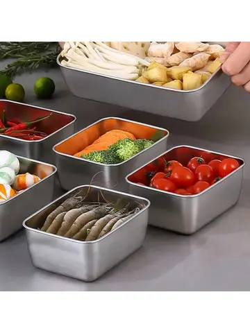 Stainless Steel Food Containers Set Leakproof Stackable Reusable for Camping Picnics School Lunch Bento Box Storage Kitchen