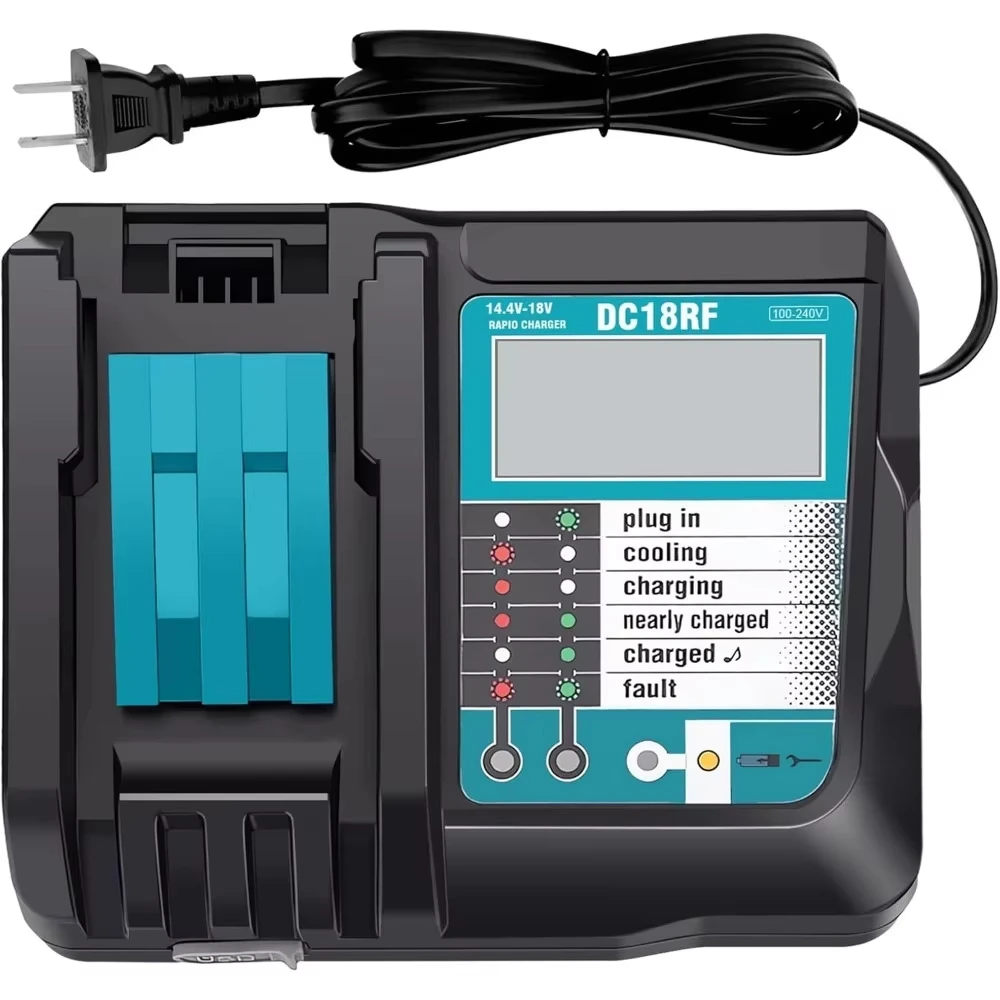 DC18RF Li-ion Battery Charger 3.5A Charging Current for Makita 14.4V 18V BL1830 Bl1430 DC18RC DC18RA Power tool with USB image 3