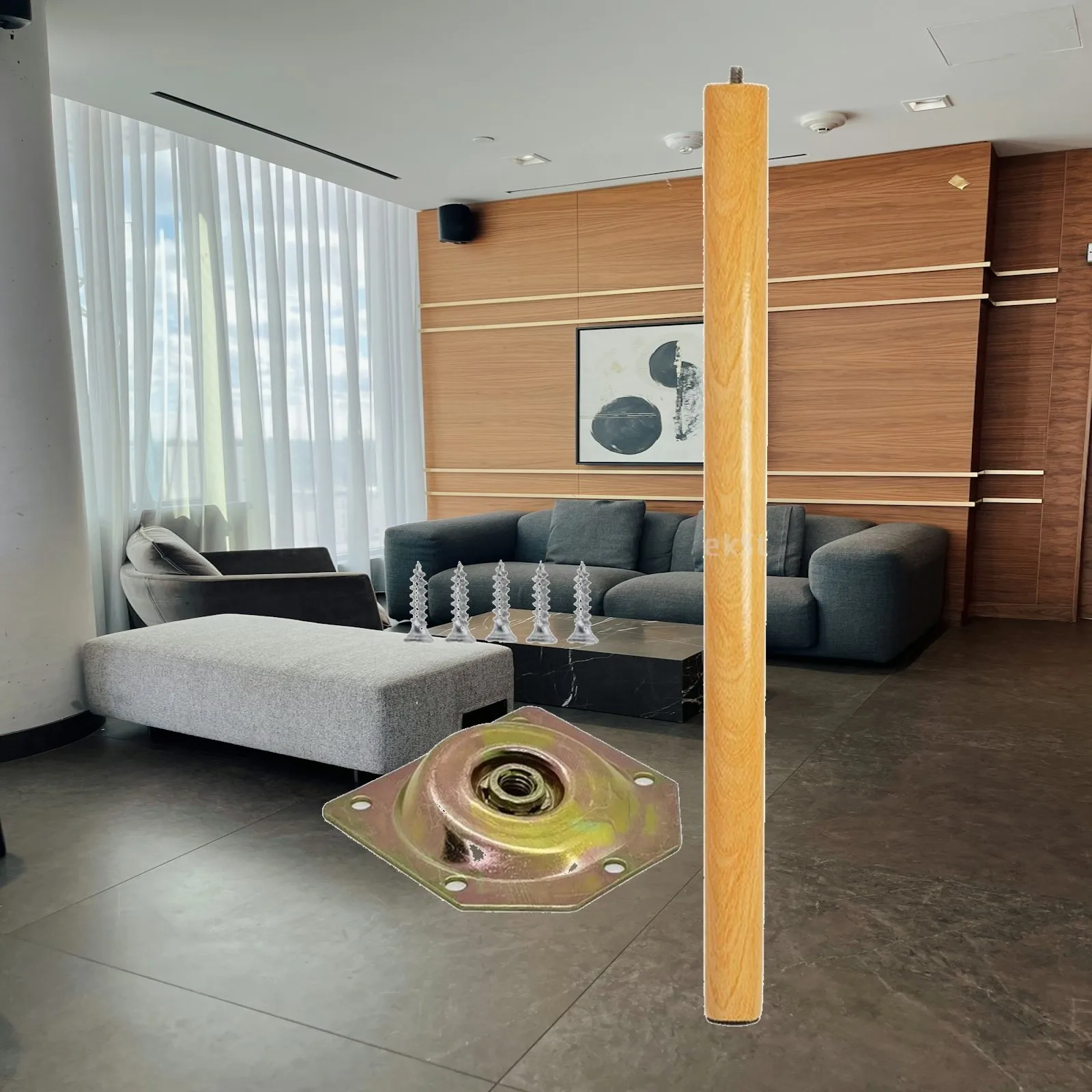 4 Pieces Wooden Table Legs with Mounting Hardware Anti-Slip Wooden Table Legs Stable Load-Bearing for DIYers, Computer Desks