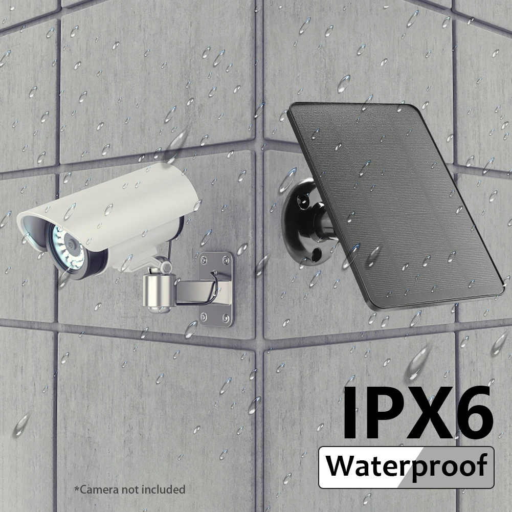 

10 Вт 5 В IP монокристаллическое зарядное устройство для камеры безопасности Type-C DC5521 комплект солнечной панели настенное крепление IPX6 для интеллектуальной камеры дверного звонка