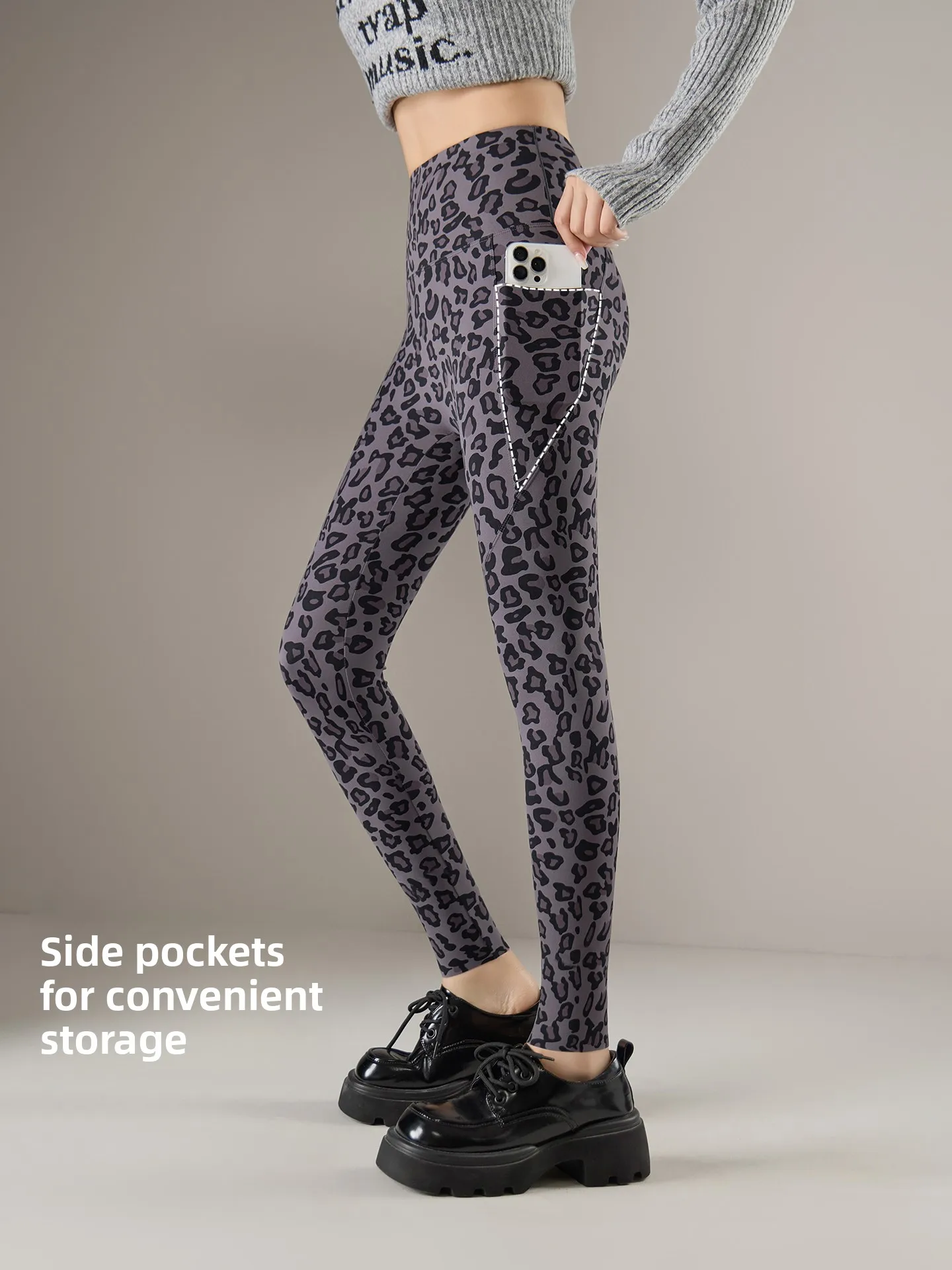 High Waist Fitn Yoga Pants Women's Autumn New Outwear 2025 keted Base Layer ark Skin Pattern Sports Tummy Control