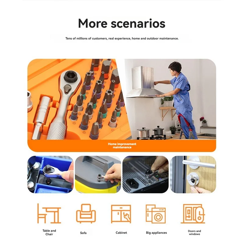 a20f-ドライバーキット-42-1-ラチェットトルクレンチ磁気ドライブセット延長ロッド付き、家具修理ツールに適しています