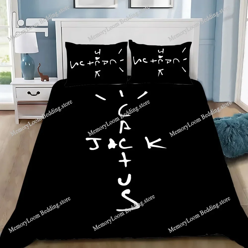 Rapper T-Travis S-Scott Jack Duvet Cover Pillowcase Bedding Set Adult Boy Girl Bedroom Decoration Children Single Double Size