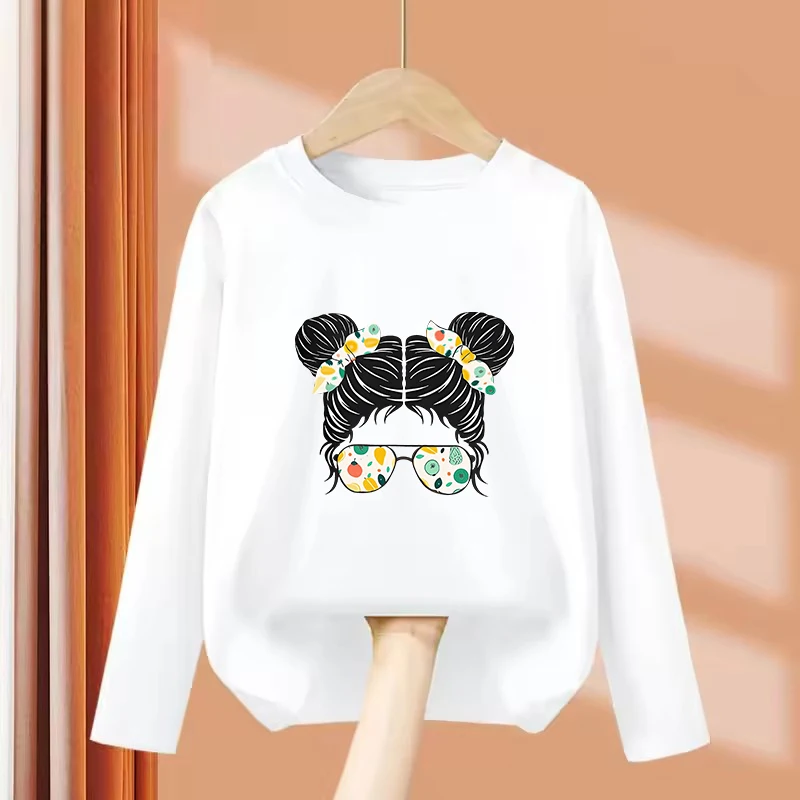 Long Sleeve Fashion Girl Graphic Y2k T Shirts Kids Children's T-shirt Girls Summer Spring Casual Short Sleeve Top Tee Shirt
