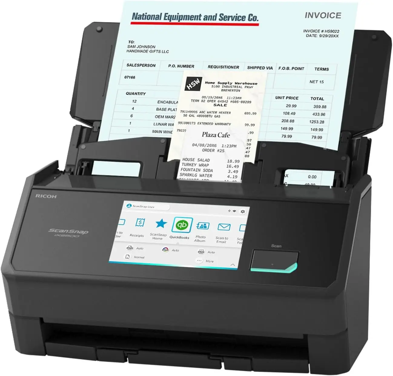 ScanSnap IX1600 Wireless or USB High-Speed Cloud Enabled Document, Photo & Receipt Scanner with Touchscreen Auto Document Feeder