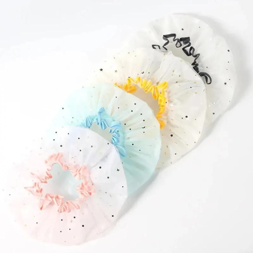 

Double-layer Shower Cap Adult Ladies PVC Waterproof Bathing Hat Kitchen Oil-proof Bathroom Bathing Household Shower Cap