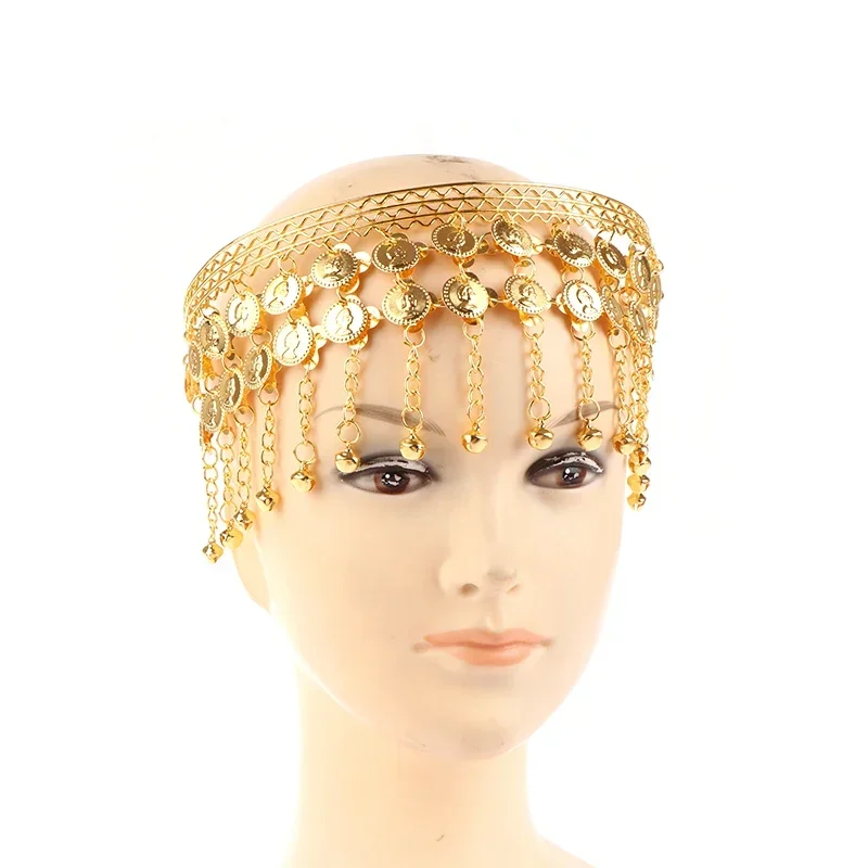 Mulheres Dança do Ventre Grampo de Cabelo, Moedas Borlas, Gypsy Headband, Head Chain, Performance indiana, Acessórios de vestuário, 1Pc