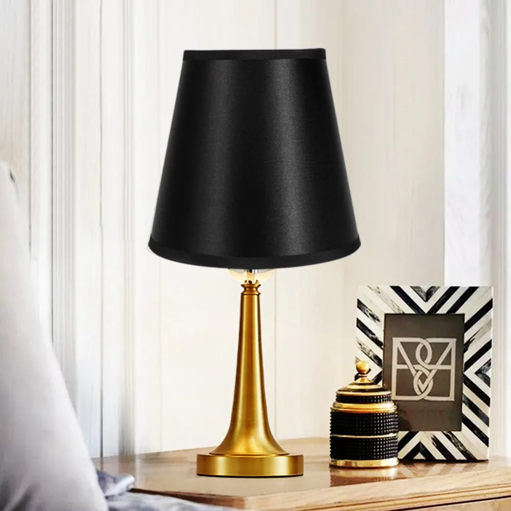 

6PCS Modern Black Chandelier Lamp Shades Metal Cloth PVC Clip On Clip On Lamp Shades Black Lamp Shades Living Room
