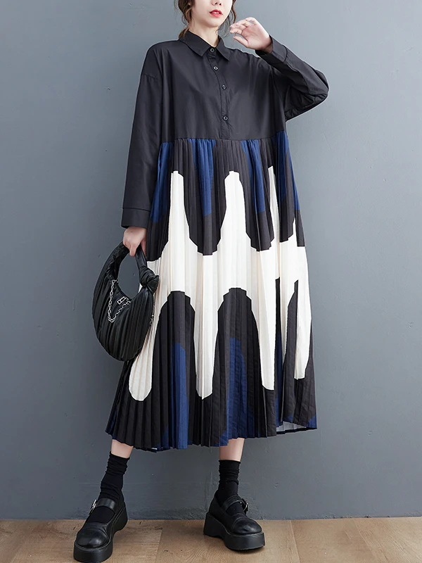 

Свободный утягивающий принт средней длины irt Dr, новый корейский Sle, весна-осень, большие размеры, женские модные повседневные Dr