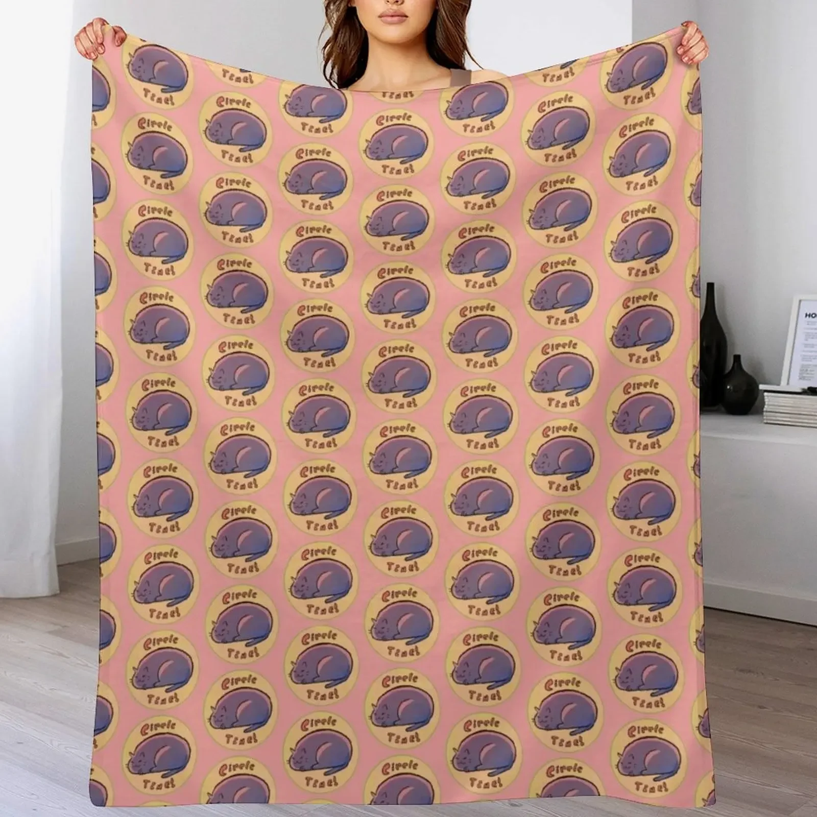

Circle Time Cat Throw Blanket Compact Warm Blanket for Car Road Trip